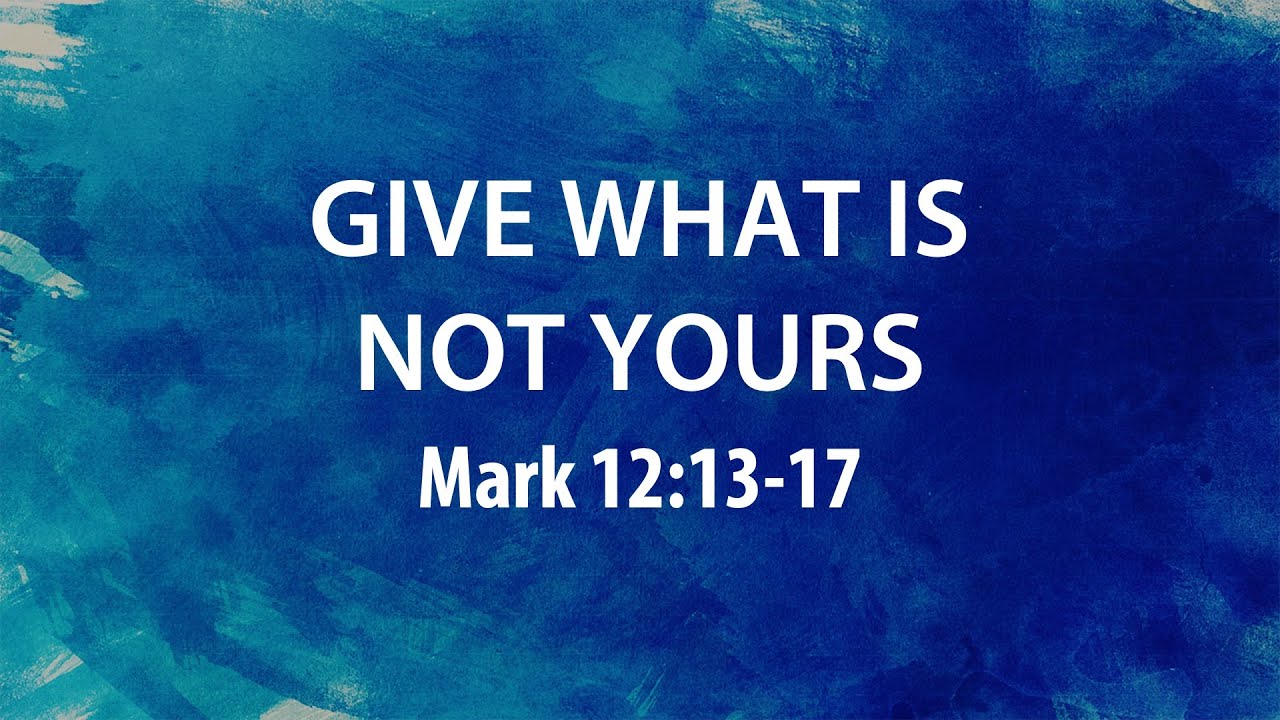 “Give What Is Not Yours” | Dr. Derek Westmoreland